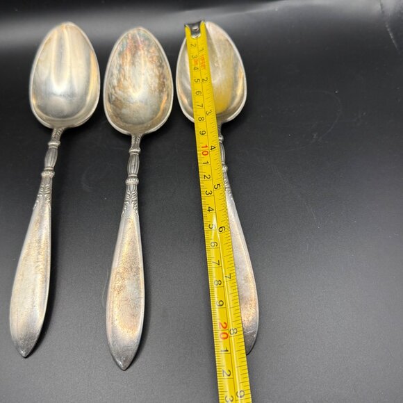 3 Vintage 1847 Rogers Bros Silverplate Queen Anne St. Moritz Serving Spoons - Picture 5 of 5